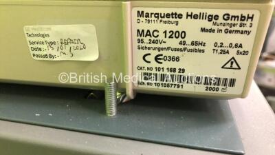 GE Mac 1200 ST ECG Machine on Stand with 10 Lead ECG Leads (Powers Up) *101057791* - 3