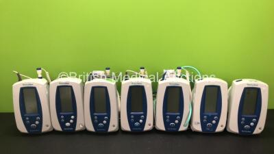 7 x Welch Allyn SPOT Vital Signs Monitors with 2 x Power Supplies (6 x Power Up, 2 x Damaged Casing, 1 x Spares and Repairs - See Photos) *SN - 201208111 / 200721636 / 201208317 / 201207556 / 201208180 / 200907274 / 201200958*