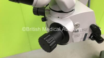 Zeiss OPMI Visu 150 Surgical Microscope with 2 x Zeiss F170 Binoculars, 2 x 12,5x Eyepieces, Zeiss f200 APO Lens on Zeiss S7 Stand and Footswitch (Powers Up with Good Bulb) *374844* - 3