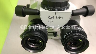 Zeiss OPMI Visu 150 Surgical Microscope with 2 x Zeiss F170 Binoculars, 2 x 12,5x Eyepieces, Zeiss f200 APO Lens on Zeiss S7 Stand and Footswitch (Powers Up with Good Bulb) *374844* - 5