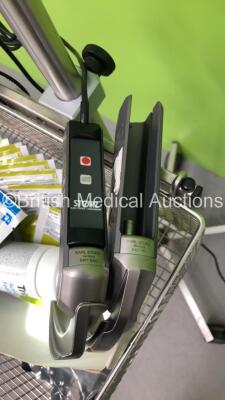 Karl Storz 8402 ZX Video Laryngoscope Screen with 1 x AC Charger and 2 x Karl Storz 8401 BXC Laryngoscope Blades on Stand (Powers Up) *SN RW5933* - 3