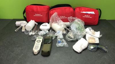 Mixed Lot Including 2 x Ambu Res Cue Pumps and 1 x Oxford Sonicaid Ultrasonic Fetal Monitor in Case (Powers Up)