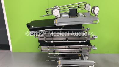 2 x Portsmouth Surgical Equipment QA2 Hydraulic Patient Examination Couches with Cushions