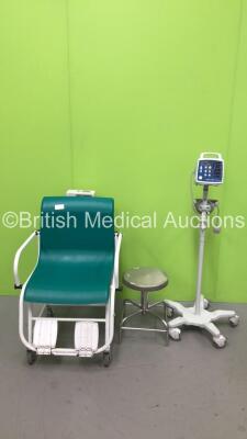 1 x Criticare Comfort Cuff 506N3 Series Monitor on Stand (Powers Up) 1 x Marsden Weighing Chair and 1 x Metal Stool