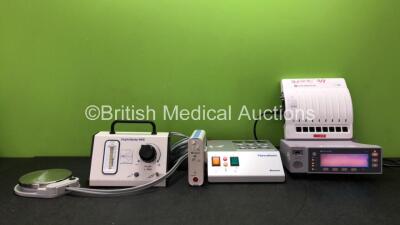 Mixed Lot Including 1 x Duplo Spray MIS Regulator with Footswitch, 1 x Drager etC02 Module, 1 x Baxter Fibrinotherm Block Heater (Powers Up) 1 x Nellcor N-595 Pulse Oximeter (Powers Up with Error) 1 x GE Unity Network ID Unit (No Power) *SN 132004095, S