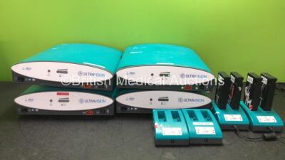 Job Lot Including 4 x Alesi Surgical Ultravision with 4 x Battery Chargers 4 x Batteries and 3 x AC Power Supplies (All Power Up) *SN 2014A0080, 2014A0045, 2013A0240, 2013A0235, 2014A0169, 2014A0206, 2014A0040, 2014A0045*