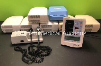 Mixed Lot Including 5 x Philips Porta-Neb Nebulisers, 1 x Medix AC 2000 Nebuliser, 1 x Medic-Aid Porta-Neb Nebuliser, Welch Allyn 767 Series Transformer with 2 x Attachments, 1 x Datascope Accutorr Plus Monitor (Powers Up), 1 x Graseby 3100 Syringe Pump, 