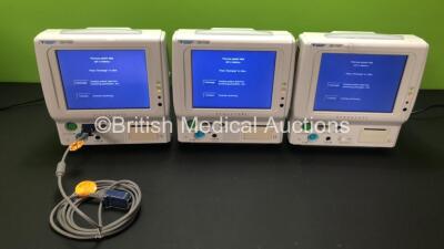 2 x Fukuda Denshi DS-1700 Patient Monitors with ECG/Resp, SpO2, NIBP, BP, Temp and Printer Options with 1 x SpO2 Lead and Finger Sensor and 1 x Fukuda Denshi DS-1700 Patient Monitor with ECG/Resp, SpO2, NIBP, BP, Temp, Printer and CO2 Microstream Options 