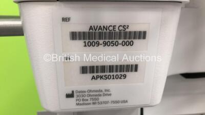 GE Datex-Ohmeda Avance CS2 Anaesthesia Machine Software Version 10.01 with Bellows and Hoses (Powers Up) *S/N APKS01029* - 6