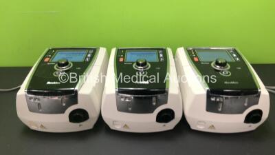 3 x ResMed Stellar 100 CPAP Units with 3 x AC Power Supplies (All Power Up) *SN 20170782599 / 22181864368 / 20160880441*