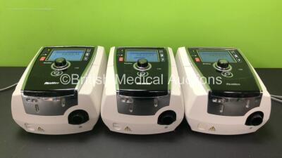 3 x ResMed Stellar 100 CPAP Units with 3 x AC Power Supplies (All Power Up) *SN 20160880435 / 20160841594 / 20150863476*