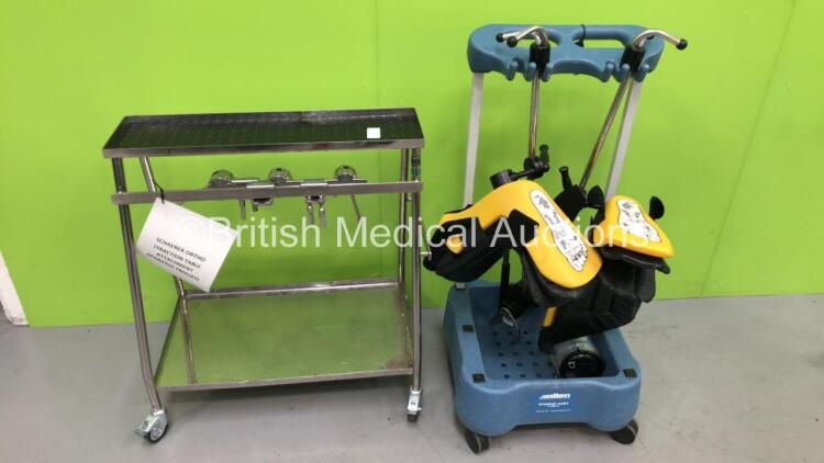 1 x Allen Stirrup Cart with 2 x Stirrups and 1 x Operating Table Attachment Trolley