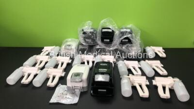 Mixed Lot Including 12 x Res-Q-Vac Manual Suction Pumps, 10 x Gojo Dispensers, 3 x Orion Ophthalmoscope / Otoscope with 3 x Attachments, 5 x Welch Allyn Pro 6000 Thermometers with Bases, 8 x Berrcom Thermometers (1 x Missing Casing - See Photos) 2 x Omron