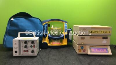 Mixed Lot Including 1 x LSU Suction Unit with 1 x Cup in Carry Bag (Powers Up) 1 x APC Ref 4170 Bedside Pulse External Pulse Generator, 1 x Sonicaid Team Duo Fetal Monitor with 2 x Sonicaid Team Care Units (All Power Up) *SN 78371472582, 1243, 738XL020390