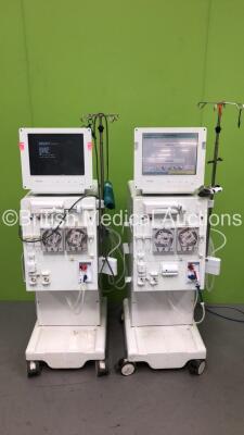 2 x B-Braun Dialog+ Dialysis Machine Software Version 8.28A- Running Hours 54011 (Both Power Up with 1 x Blank Screen)