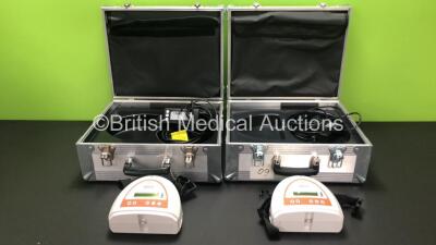 2 x Smith & Nephew Renasys Go Negative Pressure Wound Therapy Units with 2 x Power Supplies and 2 x Cases (Both Power Up) *SN SGRF100297 / KHAG180782*