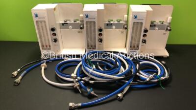 3 x Anmedic Hawk Wall Mounted Induction Anaesthesia Machines with Hoses