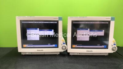 2 x Philips IntelliVue MP70 Anesthesia Monitors (Both Power Up) *G* *SN DE843A5710, DE73175472*