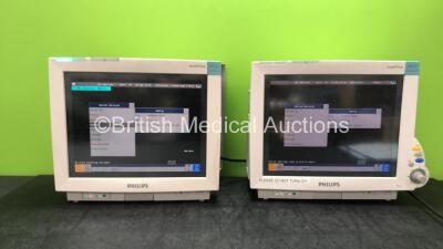 2 x Philips IntelliVue MP70 Anesthesia Monitors (Both Power Up) *G* *SN DE61753204, DE73175491*