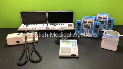 Mixed Lot Including 2 x Horwell Neurothesiometer (2 x No Power and 1 x Missing Battery, See Photos), 1 x Fisher & Paykel MR850AEK Respiratory Humidifier (Powers Up), 1 x Welch Allyn 767 Transformer, 1 x Biosite Triage Meter Pro and 2 x Alaris SE Pumps