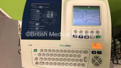 3 x Welch Allyn CP200 ECG Machines on Stand with 3 x 10 Lead ECG Leads (All Power Up) - 2