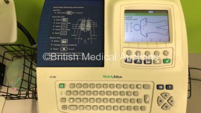 3 x Welch Allyn CP200 ECG Machines on Stand with 3 x 10 Lead ECG Leads (All Power Up) - 2