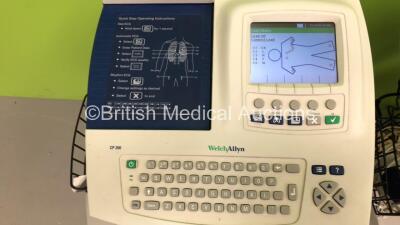 3 x Welch Allyn CP200 ECG Machines on Stand with 3 x 10 Lead ECG Leads (All Power Up) - 3