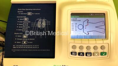 3 x Welch Allyn CP200 ECG Machines on Stand with 3 x 10 Lead ECG Leads (All Power Up) - 4