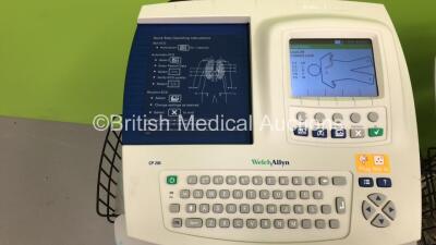 3 x Welch Allyn CP200 ECG Machines on Stand with 2 x 10 Lead ECG Leads (All Power Up) - 2