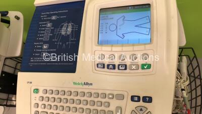 3 x Welch Allyn CP200 ECG Machines on Stand with 2 x 10 Lead ECG Leads (All Power Up) - 4