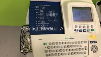 3 x Welch Allyn CP200 ECG Machines on Stand with 3 x 10 Lead ECG Leads (All Power Up) - 2