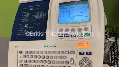 3 x Welch Allyn CP200 ECG Machines on Stand with 3 x 10 Lead ECG Leads (All Power Up) - 4