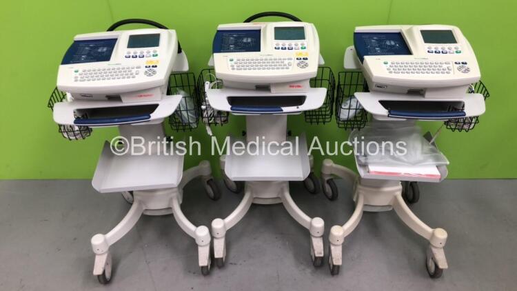 3 x Welch Allyn CP200 ECG Machines on Stand with 3 x 10 Lead ECG Leads (All Power Up)