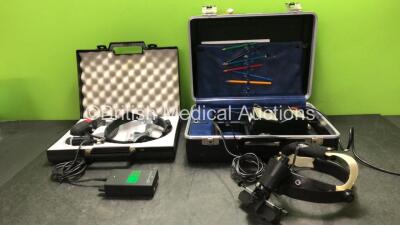 Job Lot Including 1 x Heine Accubox II Portable Light Source in Carry Case (Untested Due to Possible Flat Battery Pack) 1 x Keeler Ref 951-P-2188 Duallite In Carry Case (Powers Up) *SN 36418*