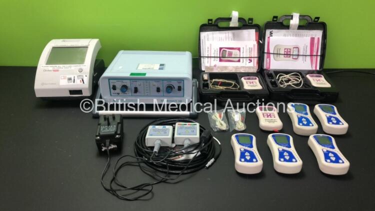 Mixed Lot Including 5 x NeuroTrac Simplex ESS102 EMG Units with 1 x 9v Battery (All Power Up, 1 x Battery Included) 3 x NeuroTrac ECS 400 Dual Channel NMS Stimulators with 2 x 9v Batteries and 2 x Cases (All Power Up, 2 x Batteries Included) 1 x Magstim N