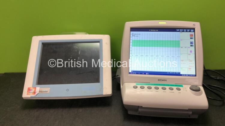 Mixed Lot Including 1 x Edan F9 Express Maternity / Fetal Monitor Including MECG, TEMP, NIBP, SpO2, DECG, TOCO, US2 and US1 Options (Powers Up - Damage to Plastic Trim and US1 Options - See Pictures) 1 x LiDCO Rapid Hemodynamic Monitor with 1 x AC Power S