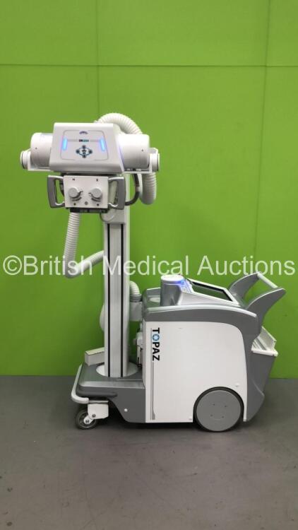 DRGEM Topaz-32D Mobile X-Ray with DRGEM Wireless Digital Flat Panel Detector Model Mano4336W (Powers Up with Key - Key Included) *S/N DRK205171A* **Mfd 05/2020**