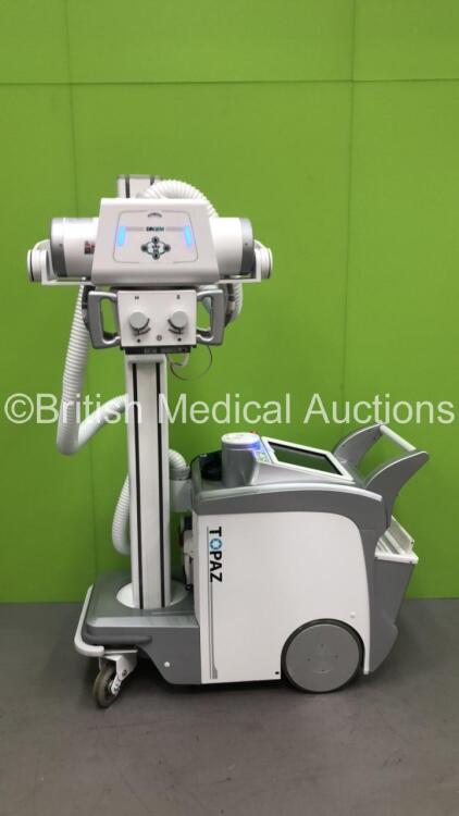 DRGEM Topaz-32D Mobile X-Ray with DRGEM Wireless Digital Flat Panel Detector Model Mano4336W (Powers Up with Key - Key Included) *S/N DRK2040027A* **Mfd 04/2020**