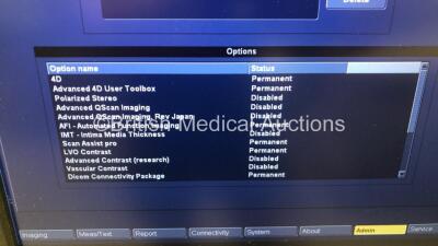 GE Vivid E9 XDclear Flat Screen Ultrasound Scanner *S/N VE99149* **Mfd 02/2015** Application Software Version 113 Revision 1.2 System Software Version 104.3.6 (Powers Up) ***IR495** - 4