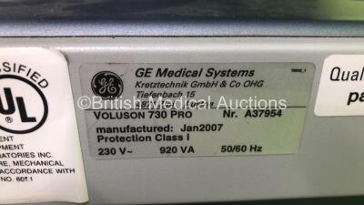 GE Voluson 730 Pro Ultrasound Scanner *S/N A37954* **Mfd 01/2007** with 2 x Transducers / Probes (AB2-7 Ref HG46701T *Mfd 07/2012* and IC5-9H Ref 5118194 *Mfd 02/2006*) and Sony UP-D897 Digital Graphic Printer (HDD REMOVED) ***IR486** (Q414) - 7