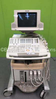 Philips HDI 5000 Sono CT Ultrasound Scanner *S/N 0290WN* **Mfd 03/2004** with 4 x Transducers / Probes (2 x CL15-7 / L12-5 / C4-2 and C5-2) (Powers Up with Error - See Pictures) ***IR498***