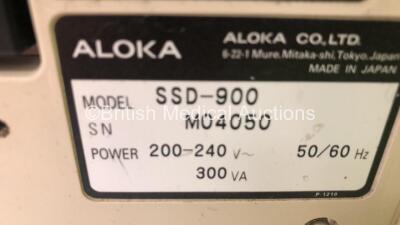 Aloka SSD-900 Ultrasound Scanner *S/N M04050* **Mfd 2004* with 1 x Transducer / Probe (UST-979-3.5) (Powers Up) - 6