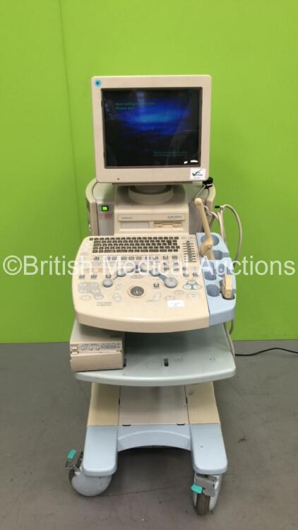 Hitachi EUB-5500 Ultrasound Scanner *S/N SE18022410* **Mfd 06/2007** with 2 x Transducers / Probes (EUP-V53H and EUP-C514) and Sony UP-895CE Colour Video Printer (Powers Up - Printer Cover Damaged - See Pictures) ***IR481***