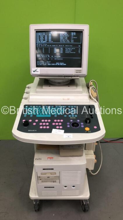 Diasus Dynamic Imaging Ultrasound Scanner *S/N 03-6925* with 3 x Transducers / Probes (P755HF01 5-10 MHz / P12LHF02 8-16MHz and P16LFH02 10-22 MHz) and Sony UP-D895MD Digital Graphic Printer (HDD REMOVED)