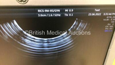 GE Voluson S8 Flat Screen Ultrasound Scanner Ref 5407431 *S/N 162291SU9* **Mfd 10/2011* Software Version 11.0.2.369 with 2 x Transducers / Probes (4C-RS Ref 5125386 *Mfd 06/2011* and RIC5-9W-RS Ref H48661EF *Mfd 03/2014*) and Sony UP-D897 Digital Graphic - 3