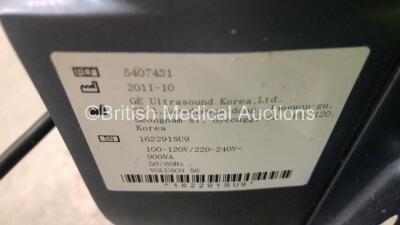 GE Voluson S8 Flat Screen Ultrasound Scanner Ref 5407431 *S/N 162291SU9* **Mfd 10/2011* Software Version 11.0.2.369 with 2 x Transducers / Probes (4C-RS Ref 5125386 *Mfd 06/2011* and RIC5-9W-RS Ref H48661EF *Mfd 03/2014*) and Sony UP-D897 Digital Graphic - 9