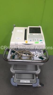 Fukuda Denshi FX-8322 ECG Machine on Stand with 10 Lead ECG Leads (Powers Up) *S/N 50001206*