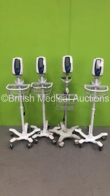 4 x Welch Allyn SPOT Vital Signs Monitors on Stands (All Power Up) *S/N 200722806 / 200721626 / 200721625 / 200721623*
