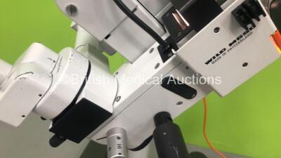 Wild Heerbrugg M650 Surgical Microscope with Binoculars, Training Arm, 3 x 10x/21 Eyepieces and Wild Heerbrugg f=200 Lens on Wild MS-C Stand (Powers Up with Good Bulb) - 3