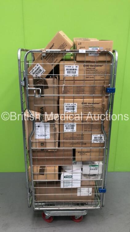 Cage of Mixed Consumables Including BD Vacutainer Safety Lok Blood Collection Sets, Medtronic MiniMed Mio Infusion Sets and 3M Coban 2 Lite Compression Systems (Cage Not Included - Out of Date)